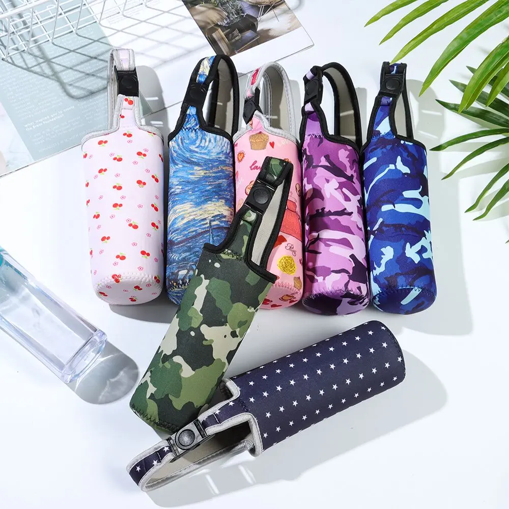 1Pcs Sport Water Bottle Cover Case with Shoulder Strap Portable Vacuum Glass Cup Sleeve Cup Pouch Sport Camping Accessorie