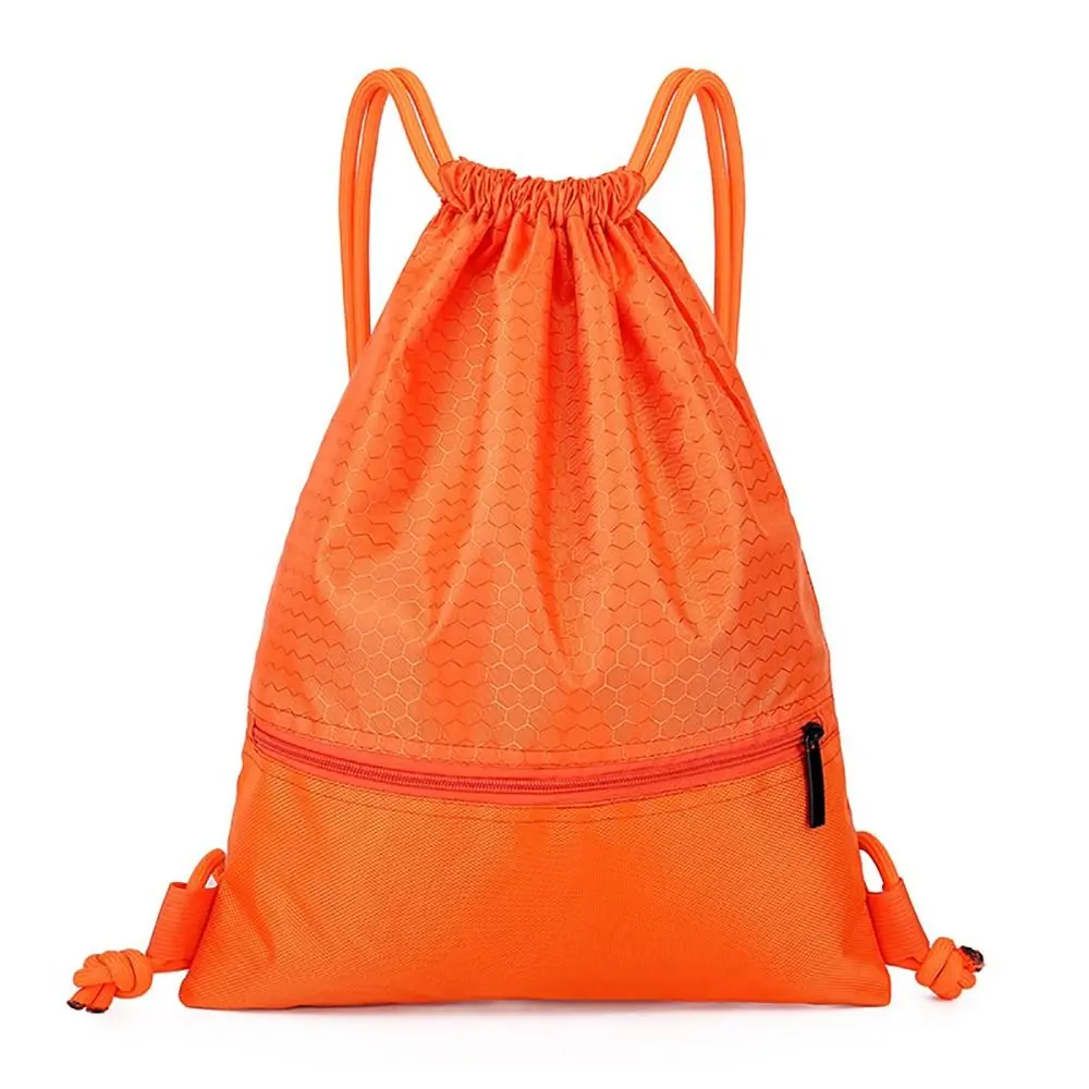 Waterproof Drawstring Pocket Simple Backpack Unisex Fitness Backpack Lightweight Basketball Helmet Storage Bag Oxford Zipper Bag