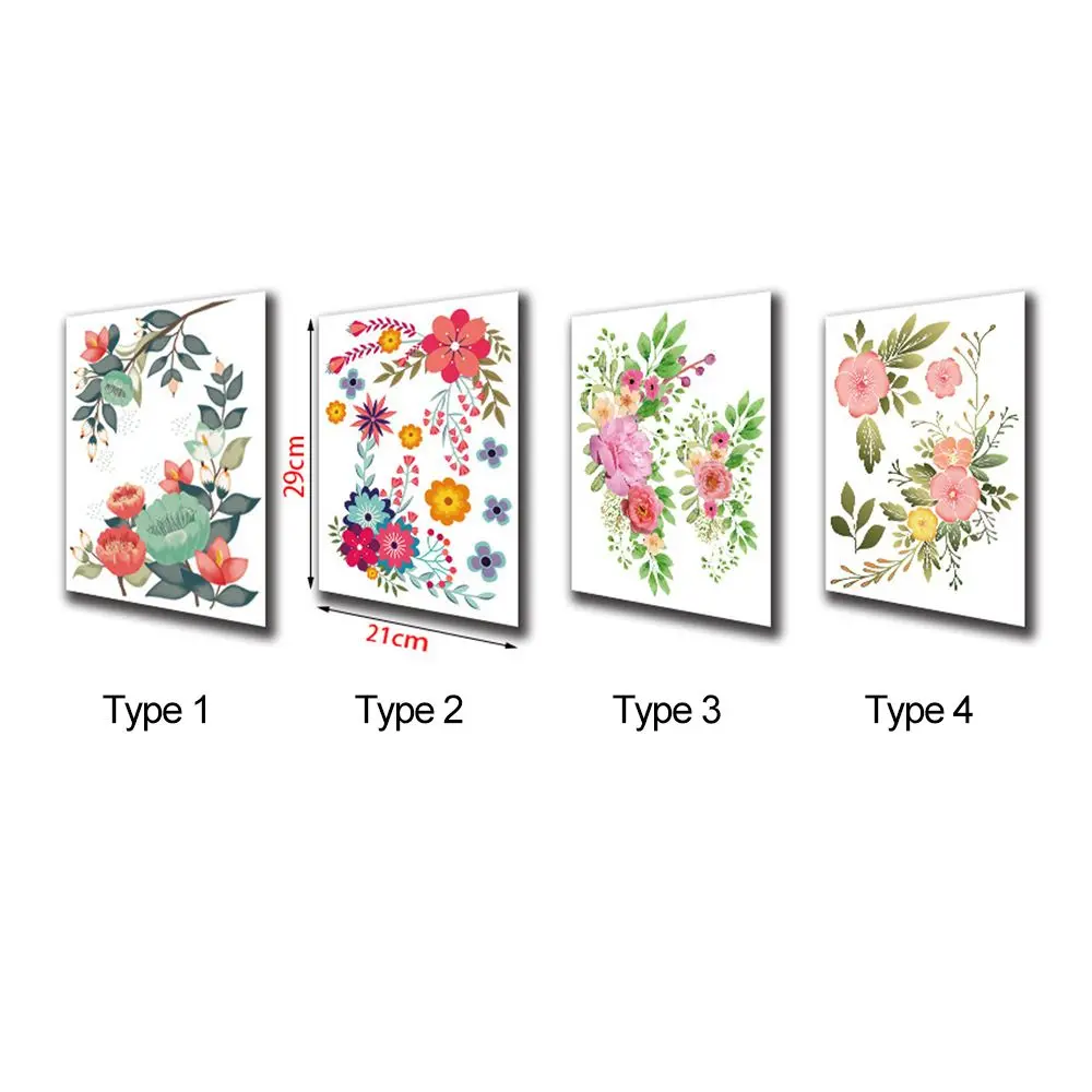Floral Toilet Stickers Gorgeous Flower Decals Wall Mural Bathroom Ornament Home Decoration Creative Design Removable PVC Gift