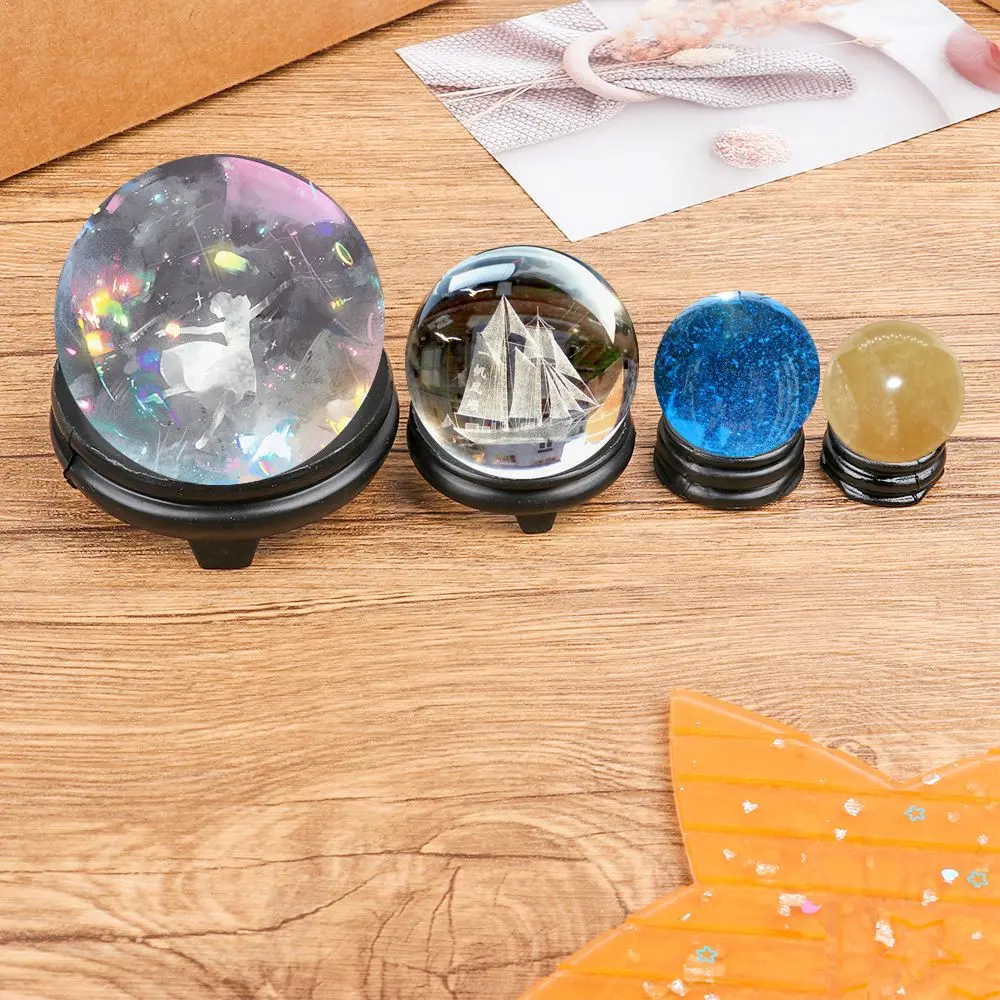 1Pc Carving Walnut Crystal Ball Display Base Wooden Ostrich Egg Tray Pedestal Stand Sculpture Crafts Home Decoration Holder
