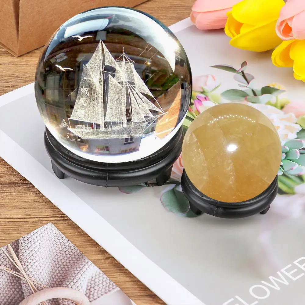 1Pc Carving Walnut Crystal Ball Display Base Wooden Ostrich Egg Tray Pedestal Stand Sculpture Crafts Home Decoration Holder