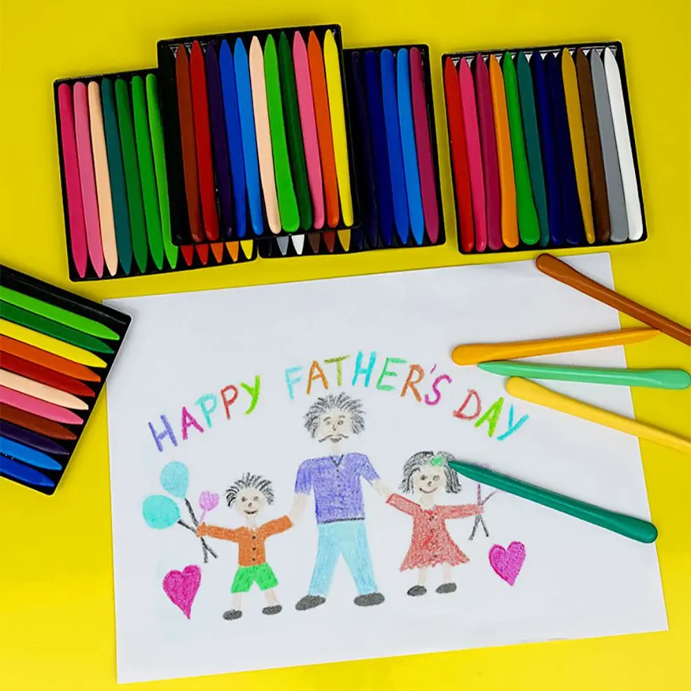 6/12/24/36 Colors Non Dirty Hand Washable Triangular Plastic Crayon Student Oil Painting Stick Early Childhood Education Tools