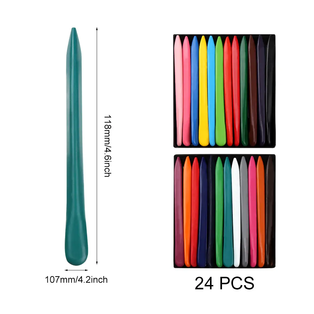 6/12/24/36 Colors Non Dirty Hand Washable Triangular Plastic Crayon Student Oil Painting Stick Early Childhood Education Tools