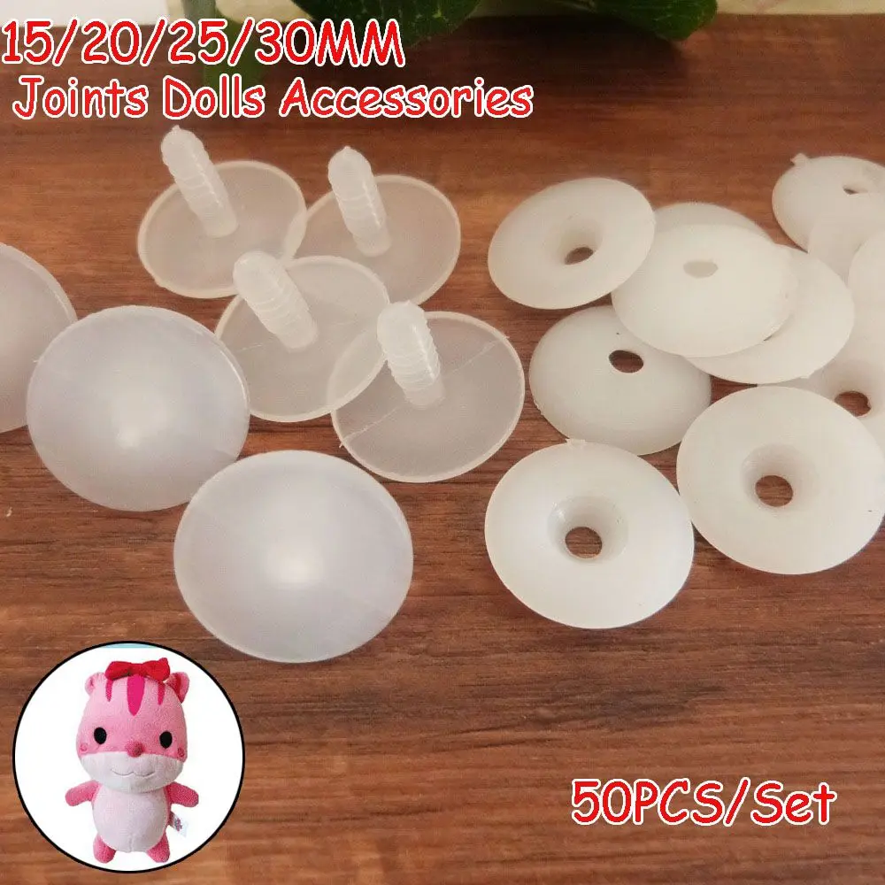 50set Size20x20mm 15x15mm White Plastic Doll Joints Dolls Accessories For Toys Teddy Bear Making DIY Crafts