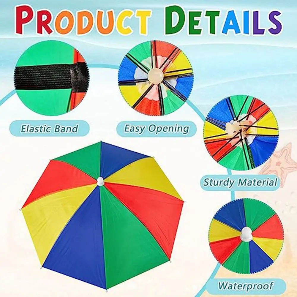 Foldable Head Umbrella Hat Windproof Fishing Head Wearing Sunshade Rain Gear Outdoor Portable Umbrella Camping Beach Head Hats
