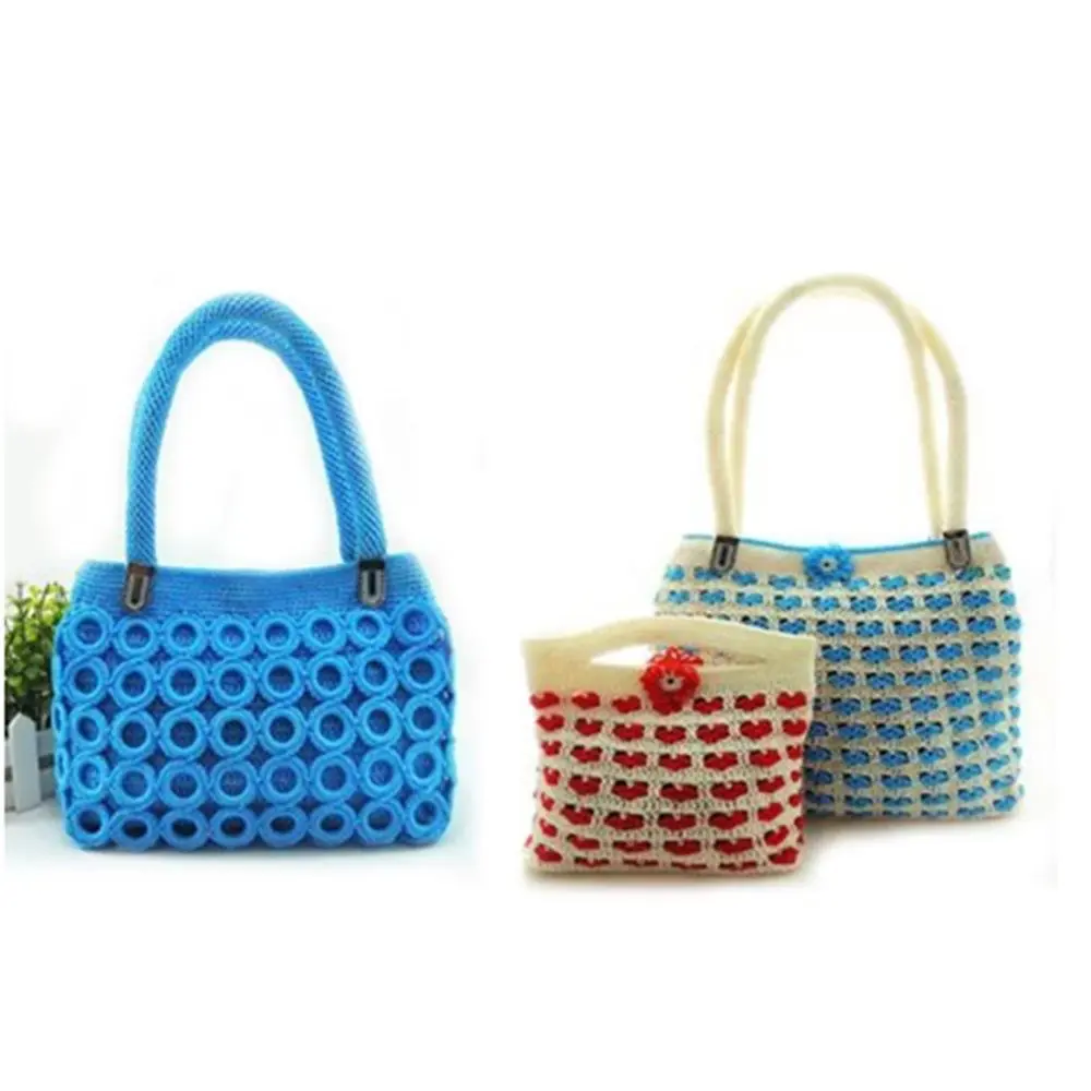 DIY Handcraft Craft Supplies Hook Bags Plastic Mesh Cloth Thread Hook Bag Rug