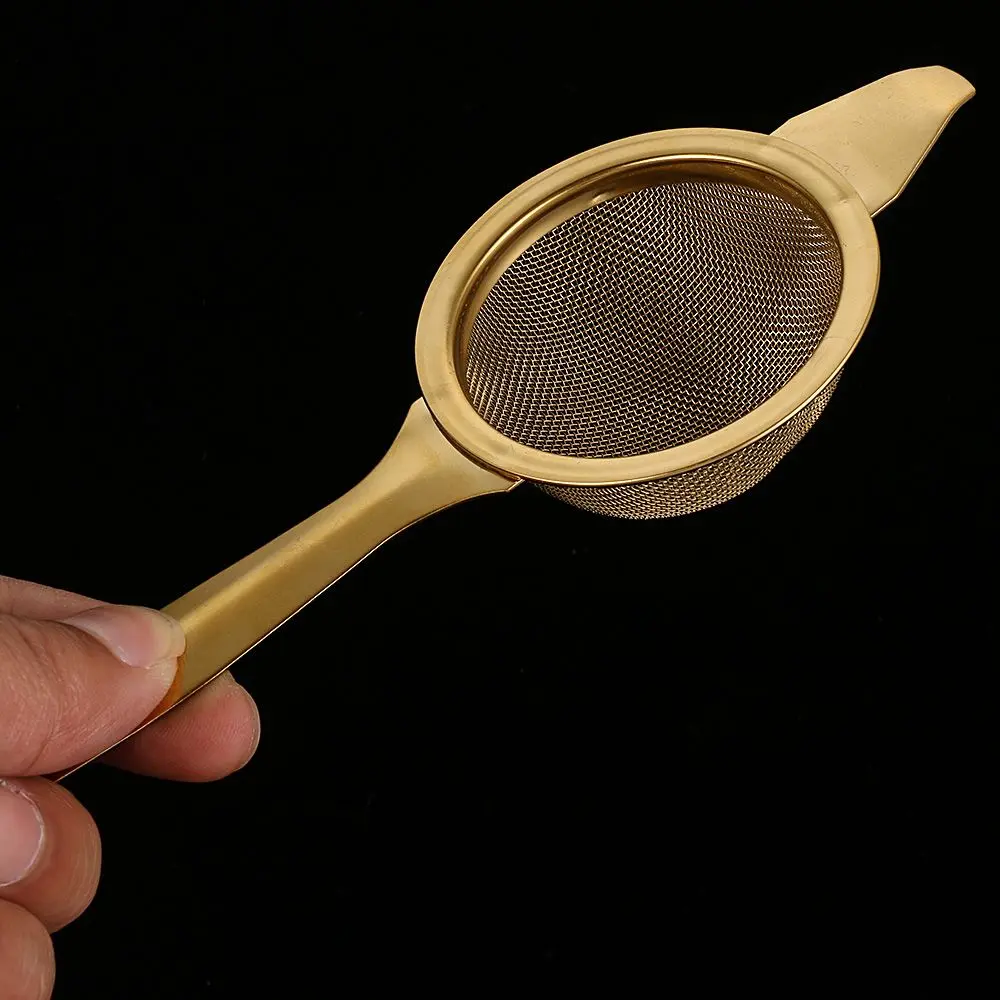 1set Fine Tea Strainer Filters Kongfu Stainless Steel Mesh Colander Reusable Teapot Infuser With Handle