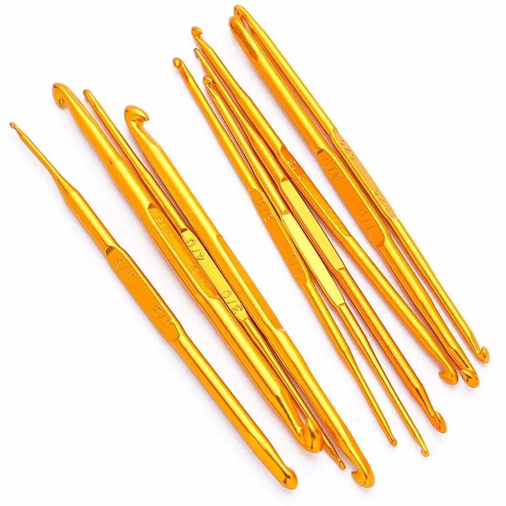 Gold Double End Crochet Hooks New Aluminum Crocheting Needles Crochet Needles Knitting
