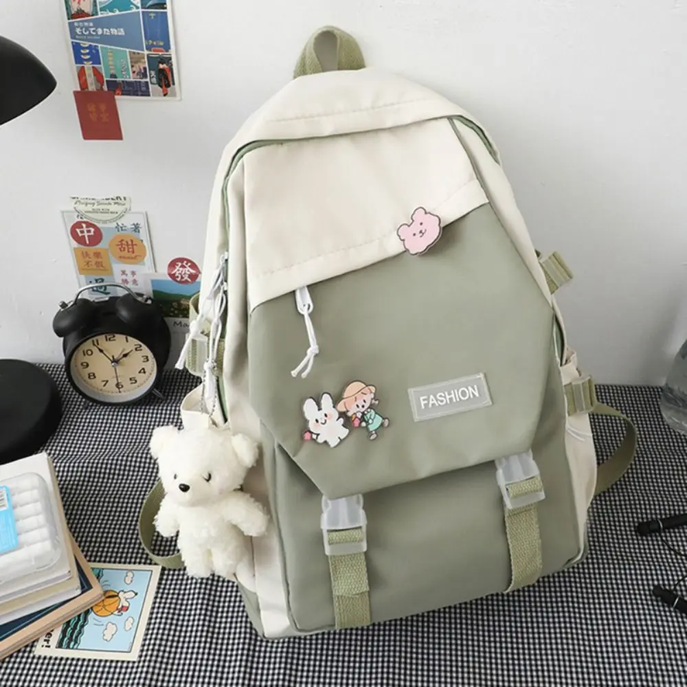 Waterproof Teenage Nylon Book Bag Large Capacity College Backpack Fashion School Bag Cute Girls Boys Travel Backbag College Bag