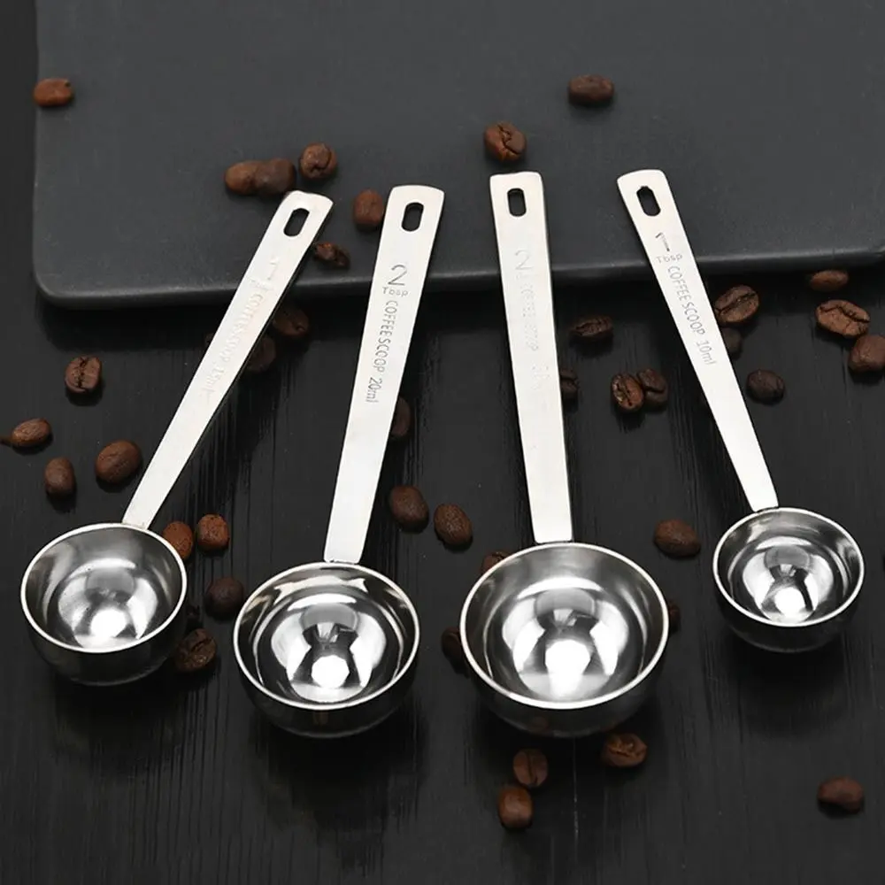Coffee Scoop Powder Spoon Thicken Stainless Steel Tablespoon Measuring Spoon 5/10/15/20/30ML