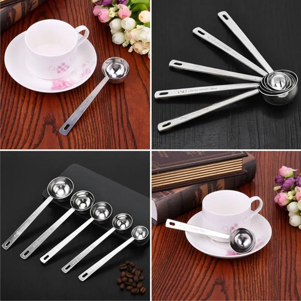 Coffee Scoop Powder Spoon Thicken Stainless Steel Tablespoon Measuring Spoon 5/10/15/20/30ML