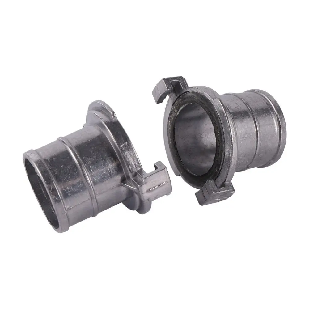 Aluminum hose connector with hose clamp, used for watering trees and agriculture