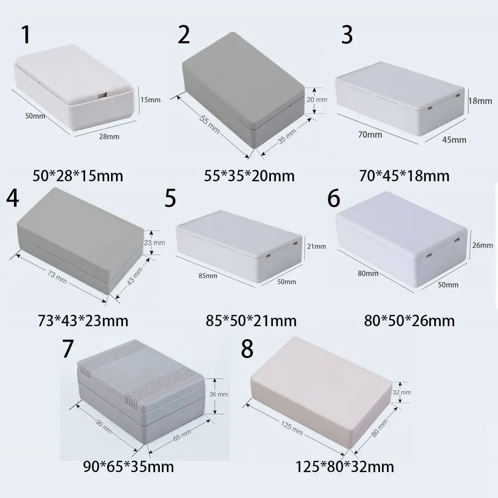 1/2pcs Plastic Waterproof White/Grey DIY Housing Instrument Case Plastic Electronic Project Box Electric Supplies