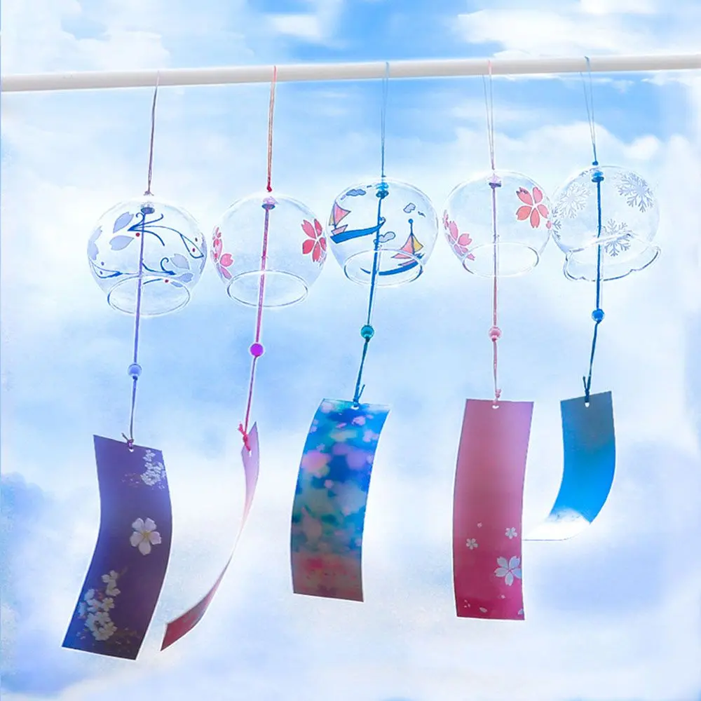 1PC Wind Bell Japan Wind Chimes Handmade Glass Furin Spa Kitchen Office Decor japanese room decor For Home Decoration Party