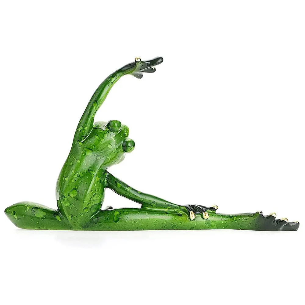 Artificial Home & Garden Table Desk Decor Collectible Miniatures Sculpture Statue Figurine Decoration Yoga Frogs Frog Sculpture