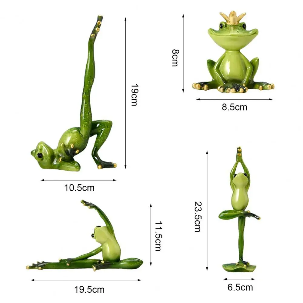 Artificial Home & Garden Table Desk Decor Collectible Miniatures Sculpture Statue Figurine Decoration Yoga Frogs Frog Sculpture