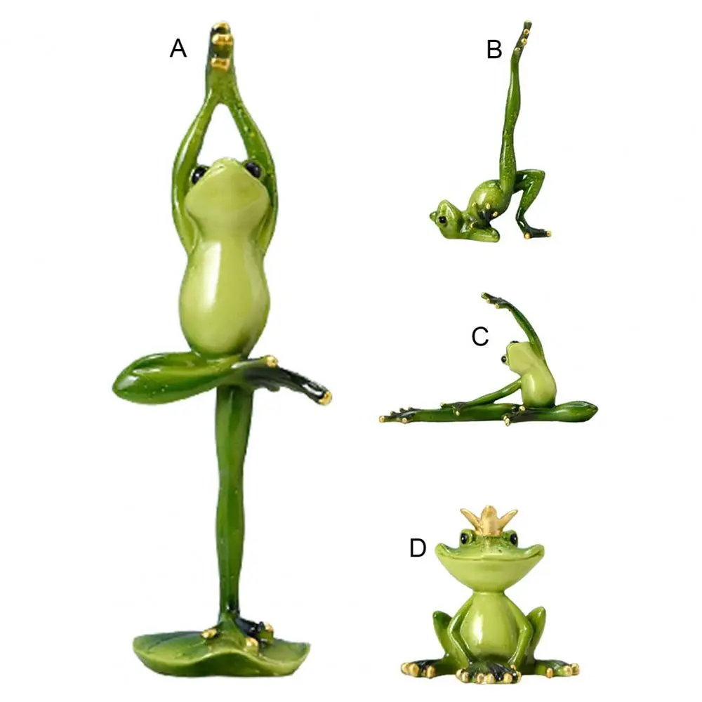 Artificial Home & Garden Table Desk Decor Collectible Miniatures Sculpture Statue Figurine Decoration Yoga Frogs Frog Sculpture