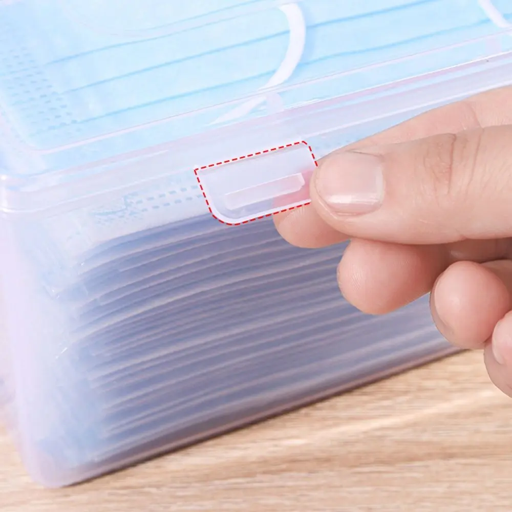 1Pcs Thickened Mask Storage Box Portable Transparent Flip Drug Storage Box Pill Jewelery Earrings Cosmetics Storage Box