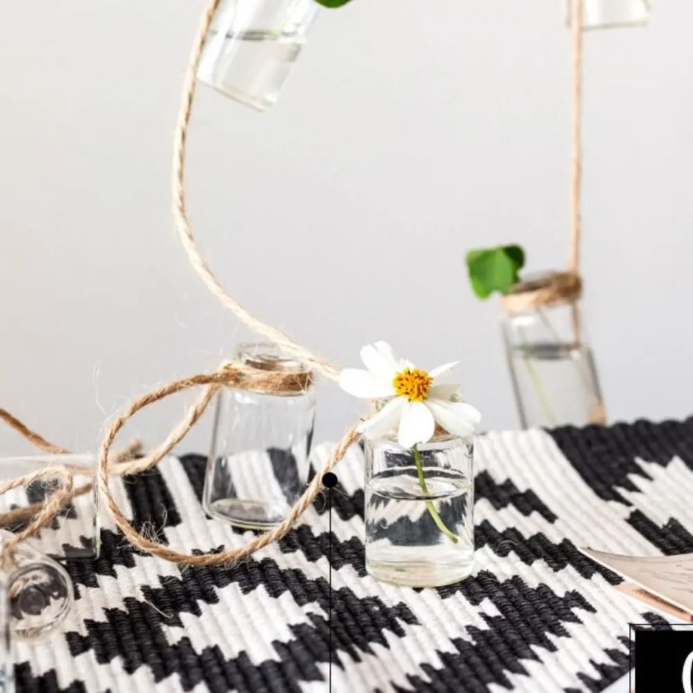 Decor Glass Vase 1 Strings Hanging Vase With 8 Mini Bottle Wind Chimes Style Nordic Home Decor Flower Plant Hydroponic Containe