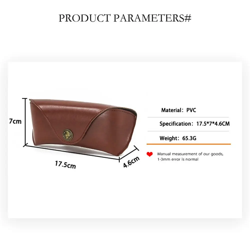 Retro Soft Brown Leather Glasses Case Portable Unisex Leather Eye Glasses Sunglasses Holder Box Protective Glasses Box