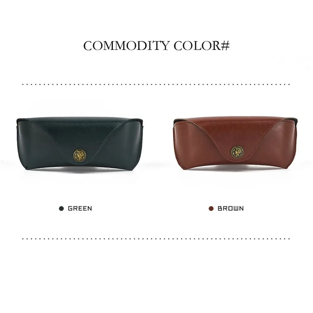 Retro Soft Brown Leather Glasses Case Portable Unisex Leather Eye Glasses Sunglasses Holder Box Protective Glasses Box