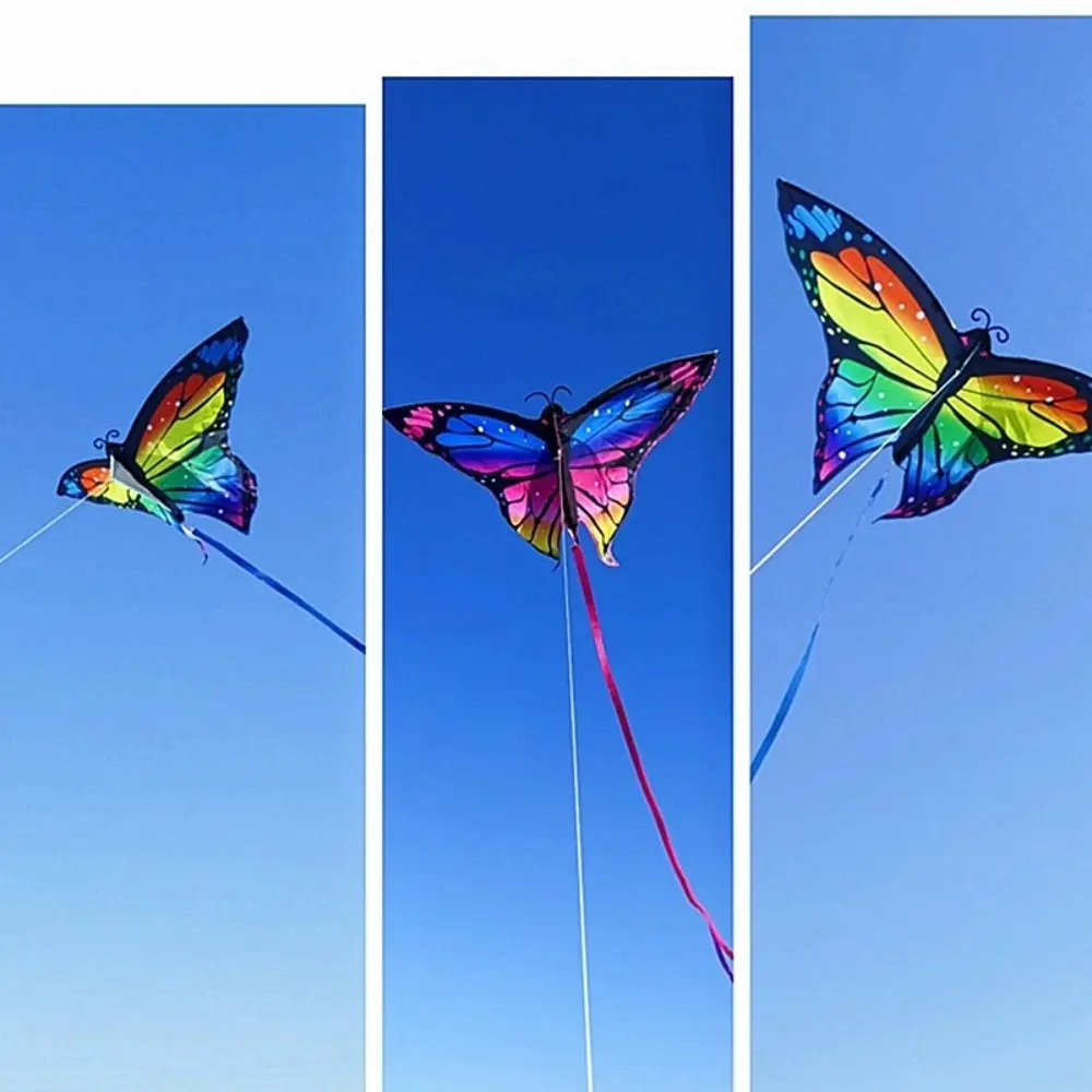 Colorful Butterfly Kite Steering Beautiful Butterfly 1.45m Kite Air Bounce with Kite Line Children's Kite Outdoor Sports