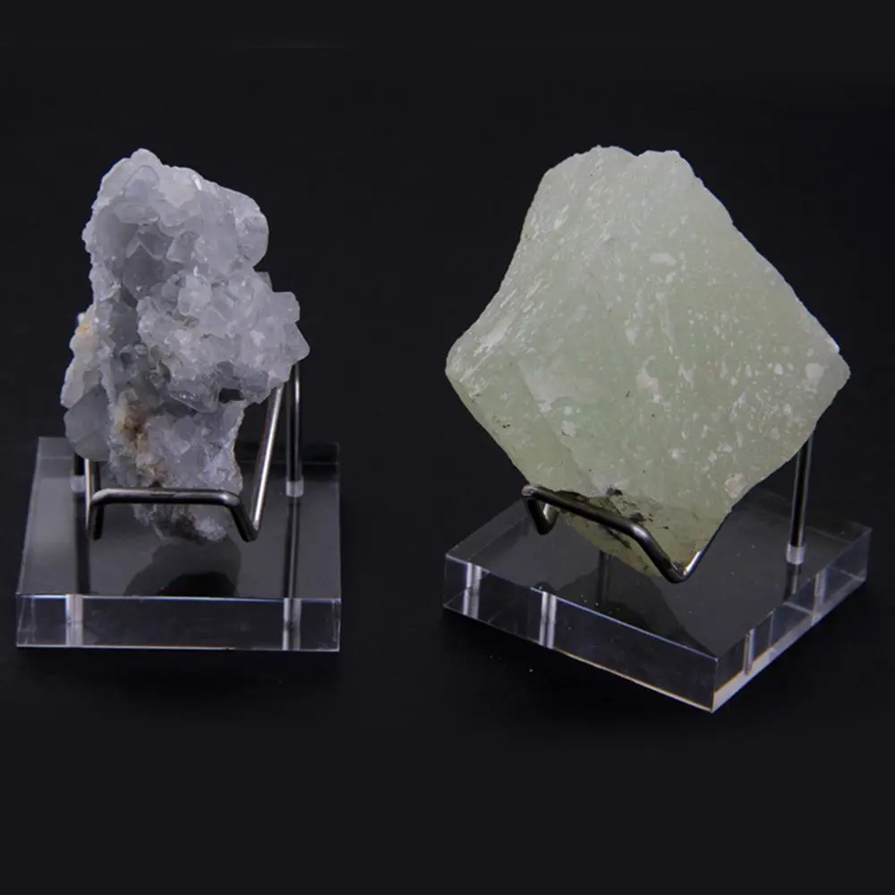 Metal Mineral Display Stand With Acrylic Base For Crystal Jewelry Stand Stone Shelf