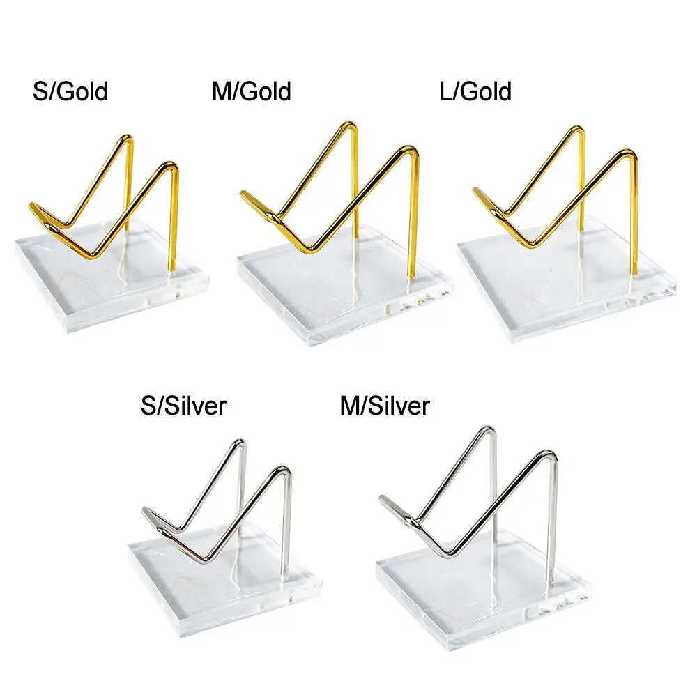 Metal Mineral Display Stand With Acrylic Base For Crystal Jewelry Stand Stone Shelf