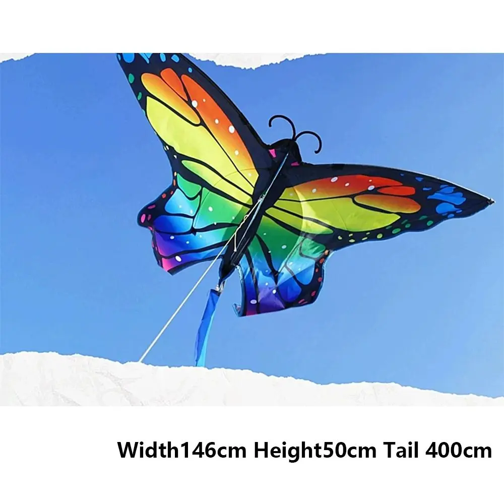 Colorful Butterfly Kite Steering Beautiful Butterfly 1.45m Kite Air Bounce with Kite Line Children's Kite Outdoor Sports