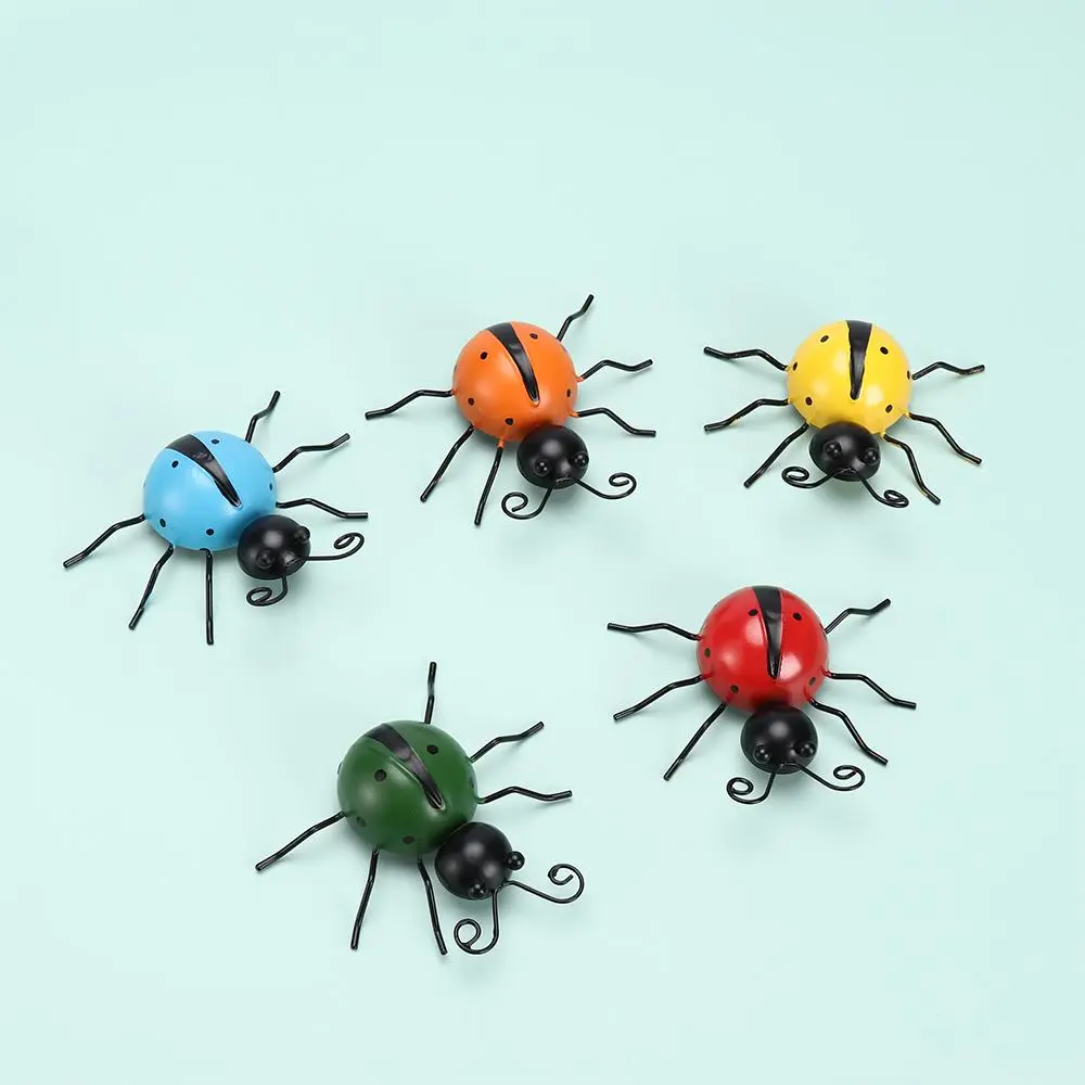 Backyard Rustic Cute Outdoor Decorations Wall Art Garden Wall Decor Metal Ladybugs 3D