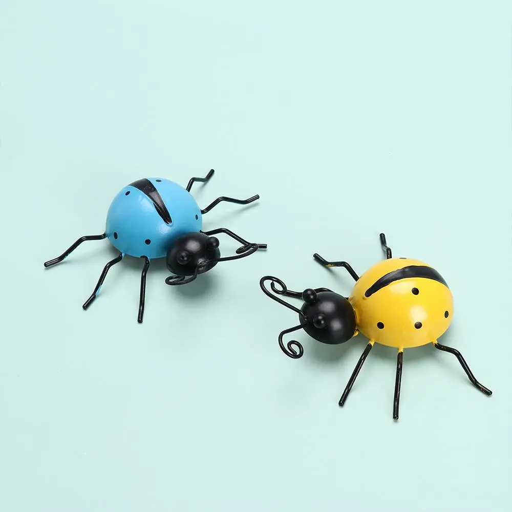 Backyard Rustic Cute Outdoor Decorations Wall Art Garden Wall Decor Metal Ladybugs 3D