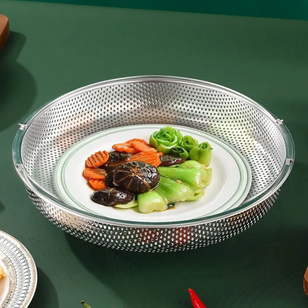 Stainless Steel Food Steamer Basket Pressure Cooker Steamer Basket with Handle Steaming Grid Drain Drainer Cooking Utensils