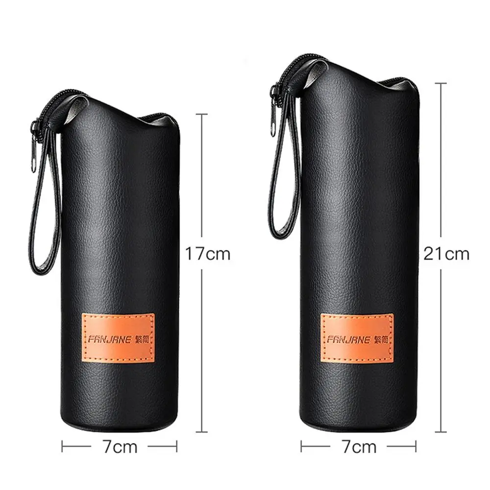1Pcs Sport Water Bottle Leather Cover Case With Rope Portable Vacuum Glass Cup Sleeve Cup Pouch Sport Camping Accessorie