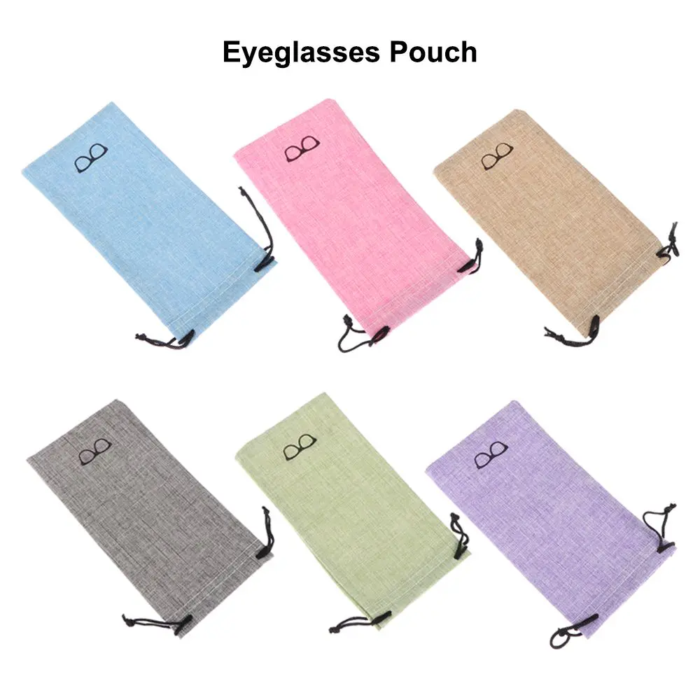 5/10/20Pcs Portable Linen Fabric Pouch For Sunglasses Bag Multi-Functional Eyeglasses Case Optical Glasses Lanyard Cloth Bags