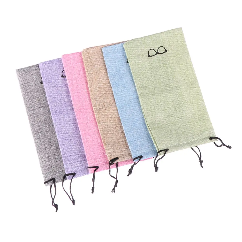 5/10/20Pcs Portable Linen Fabric Pouch For Sunglasses Bag Multi-Functional Eyeglasses Case Optical Glasses Lanyard Cloth Bags
