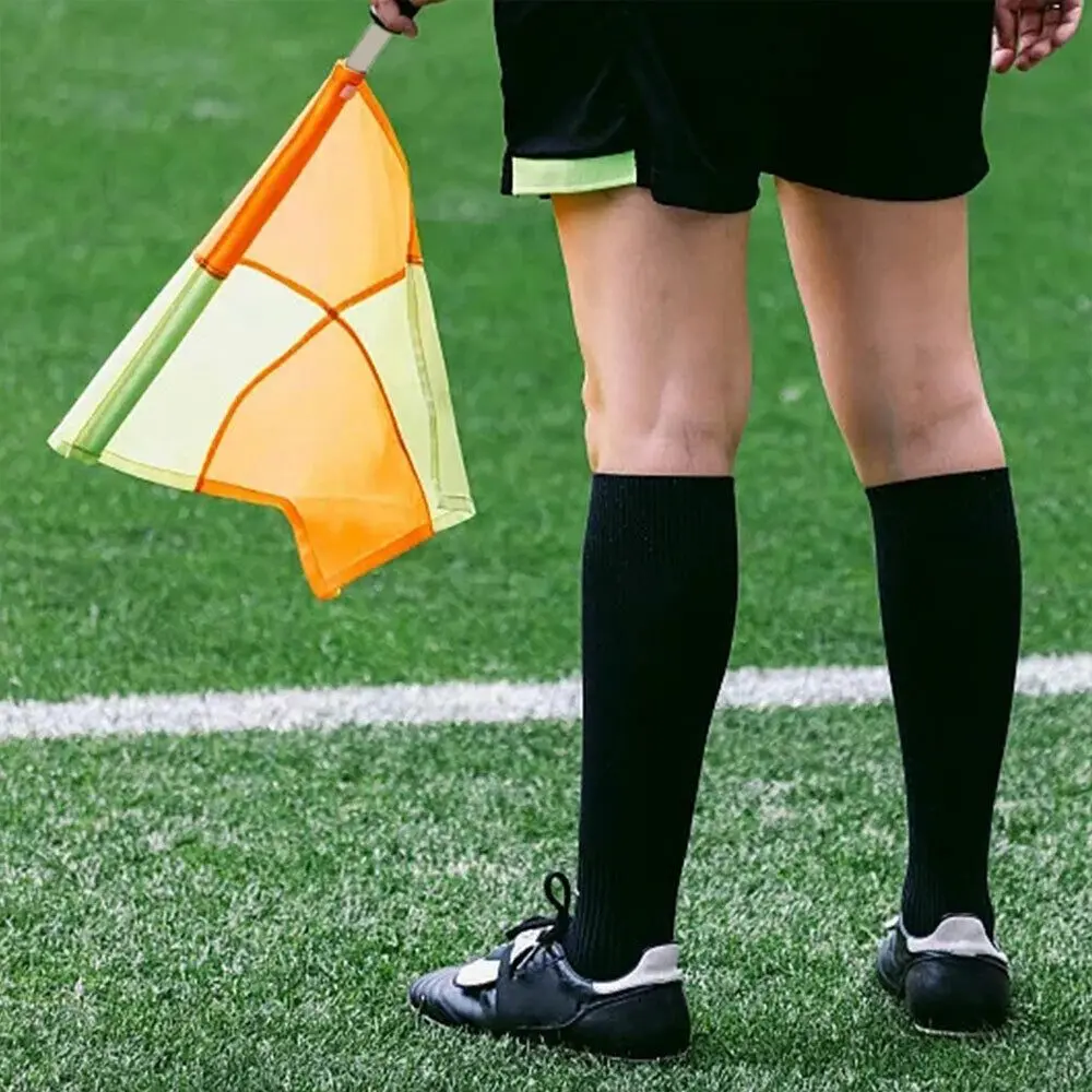 2×Deluxe Referee Flags Set Football Rugby Hockey Training Referee Flags