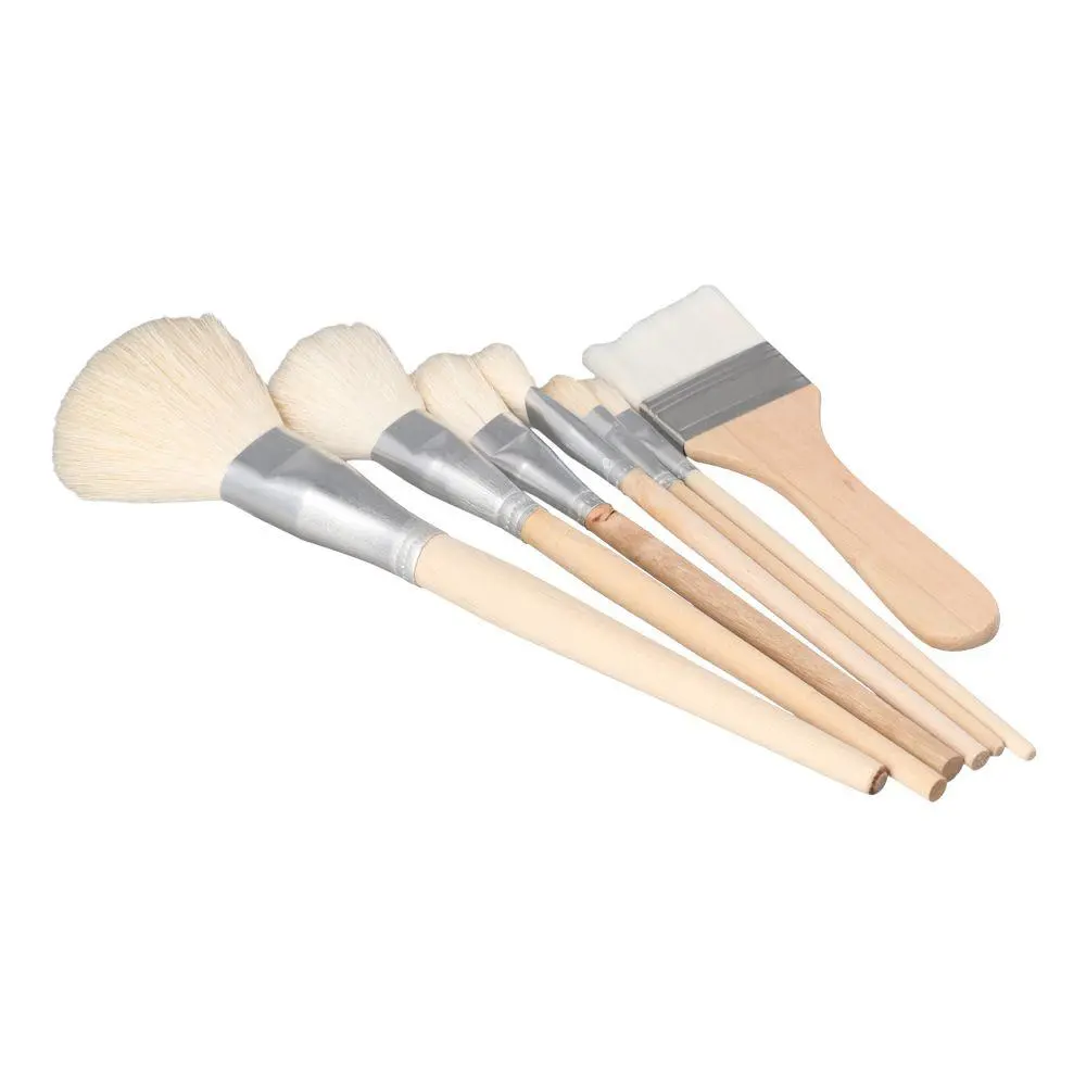 Goat Hair Mop Brush Goat Hair Paint Brush Set Wood Color Paint Brushes Versatile Blending Brush For Acrylic Painting