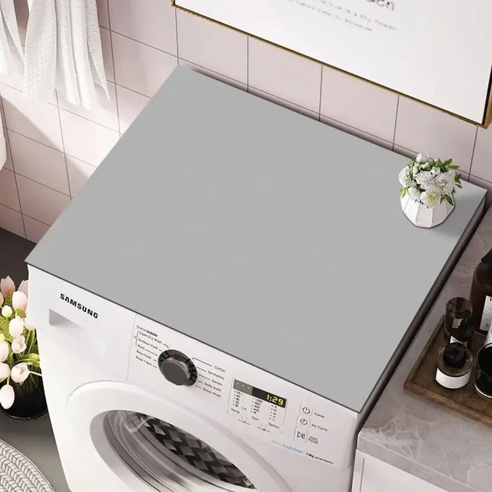Reusable Dust Proof Washing Machine Cover Absorbent Quick Drying Slip Mat Solid Color Bathroom Decor Microwave Protecor Pad