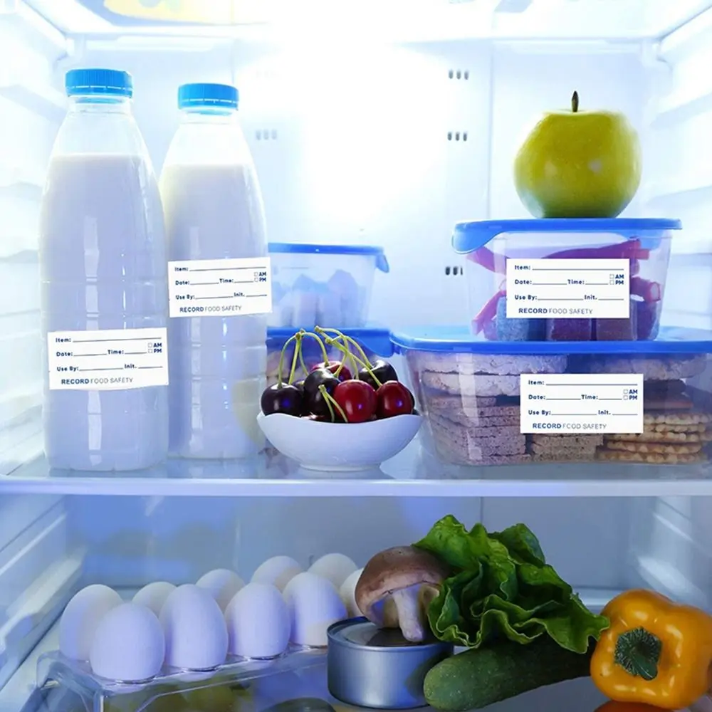 1 Roll Self-Adhesive Removable Freezer Refrigerator Food Storage Paper Sticker Labels White Date Stickers For Home Storage Tags
