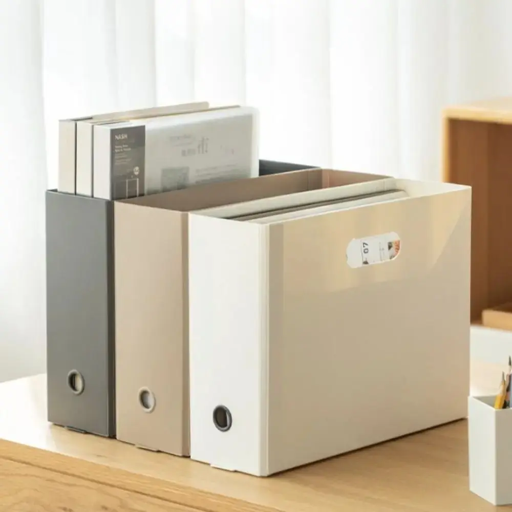 Gifts Plastic File Box Large Capacity Foldable A4 Storage Box Stationery Supplies Foldable Desk Organizer