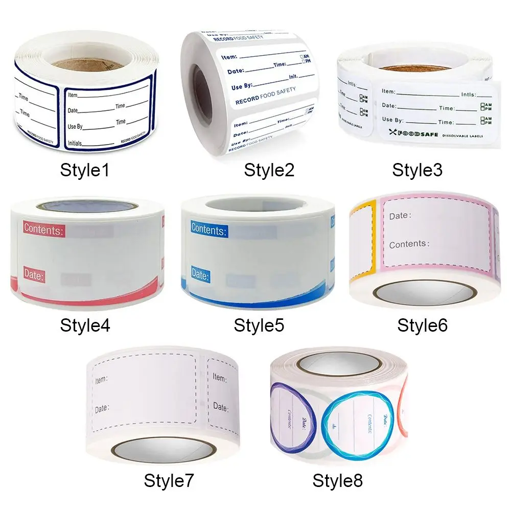 1 Roll Self-Adhesive Removable Freezer Refrigerator Food Storage Paper Sticker Labels White Date Stickers For Home Storage Tags