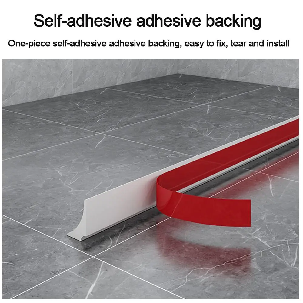 Self-Adhesive Silicone Bathroom Water Stopper Water Retaining Strip Bendable Bathroom Door Washing Machine Shower Dam Barrier