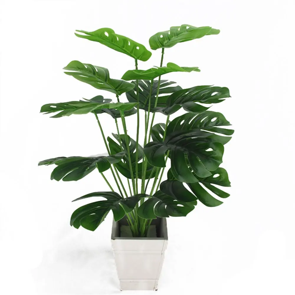 1 Bouquet Wedding Supply Home Decoration Landscape Simulation Grass Artificial Turtle Leaves Lifelike Palm Tropical Plants