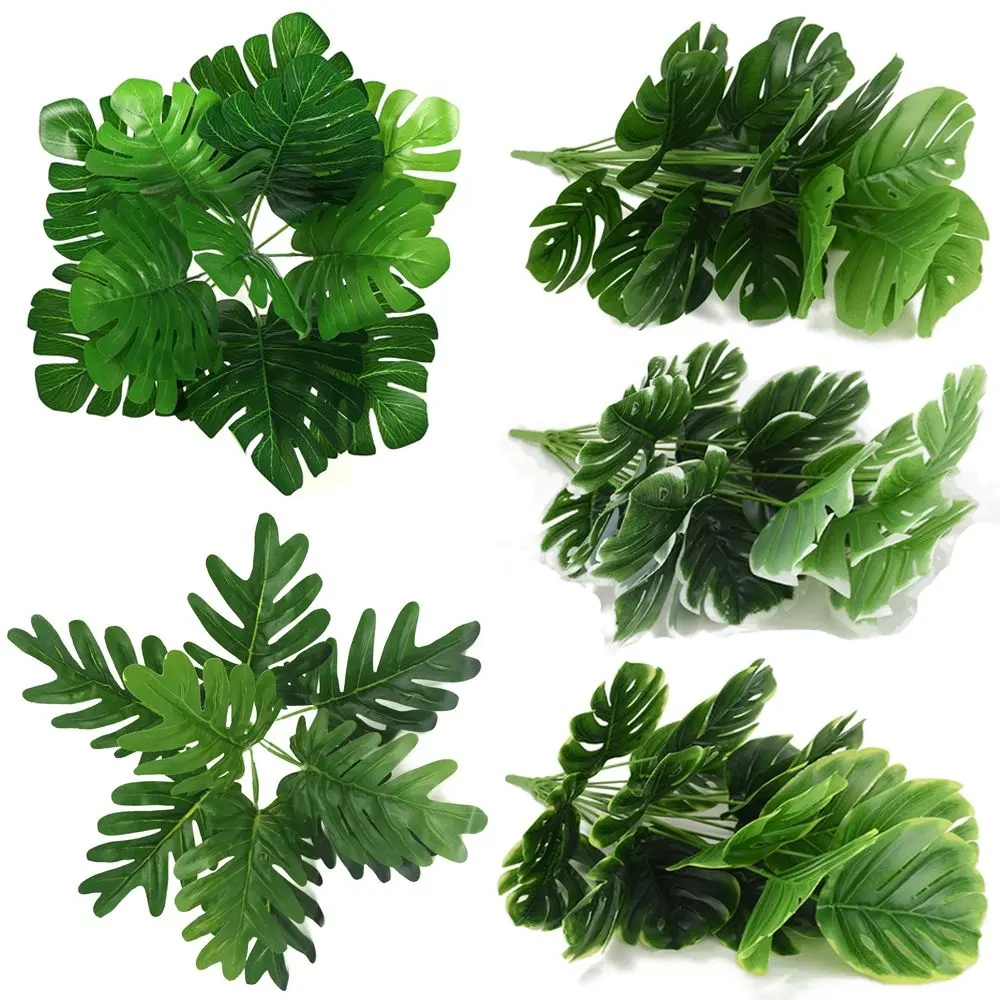 1 Bouquet Wedding Supply Home Decoration Landscape Simulation Grass Artificial Turtle Leaves Lifelike Palm Tropical Plants