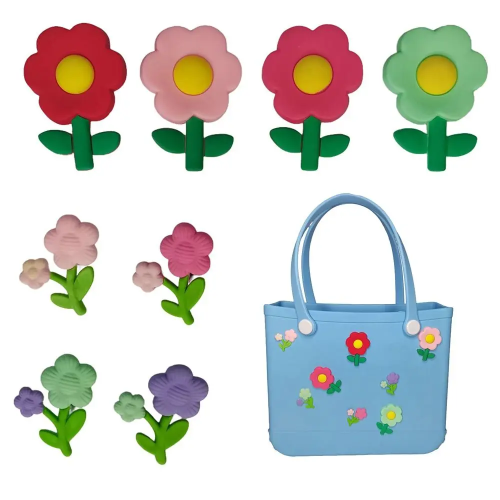 8PCS Flowers Charms for Bogg Bag Accessories DIY Beach Bag Accessories Charms