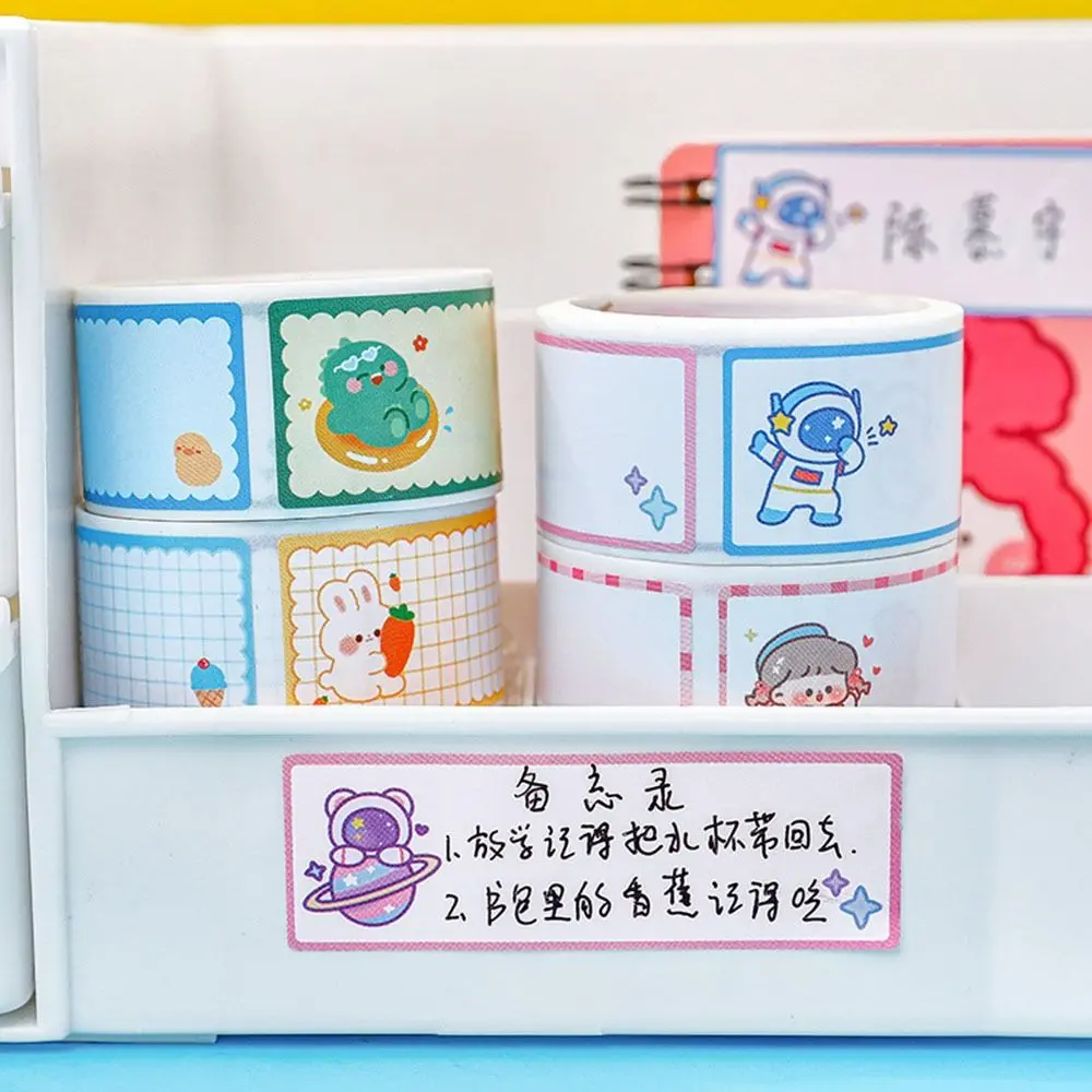 60Pcs/Roll Cartoon Name Sticker Sealing Index Labels Sticker Custom Writable Self-adhesive Name Tag Sticker
