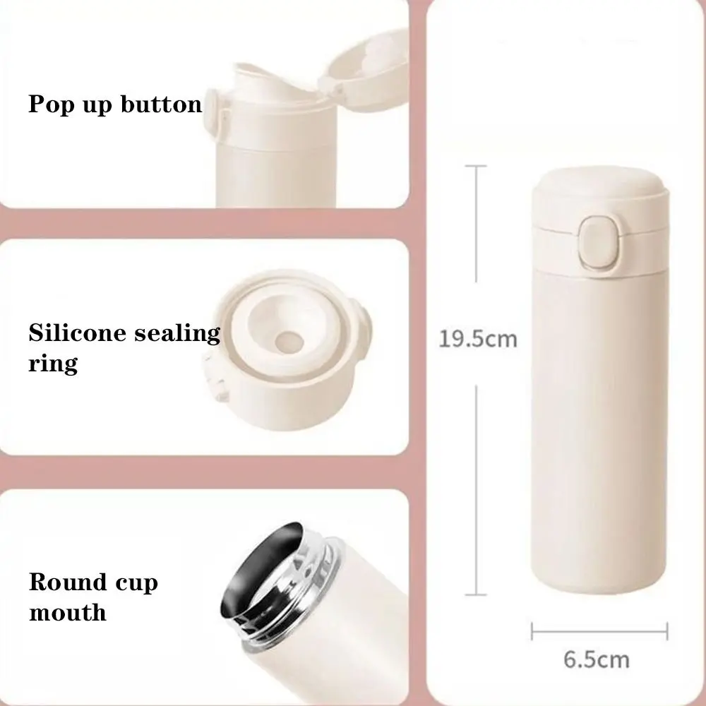 Stainless Steel Capybara Insulated Water Bottle 420ML Cartoon Students Thermal Cup Leakproof Large Capacity