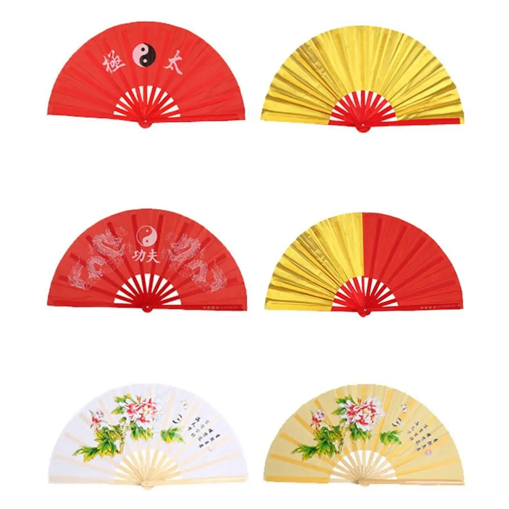 28/34cm Chinoiserie Gift Chinese Tai Chi Kung Fu Fan Yoga Fan Plastic Bone Fan Folding Stage Fan