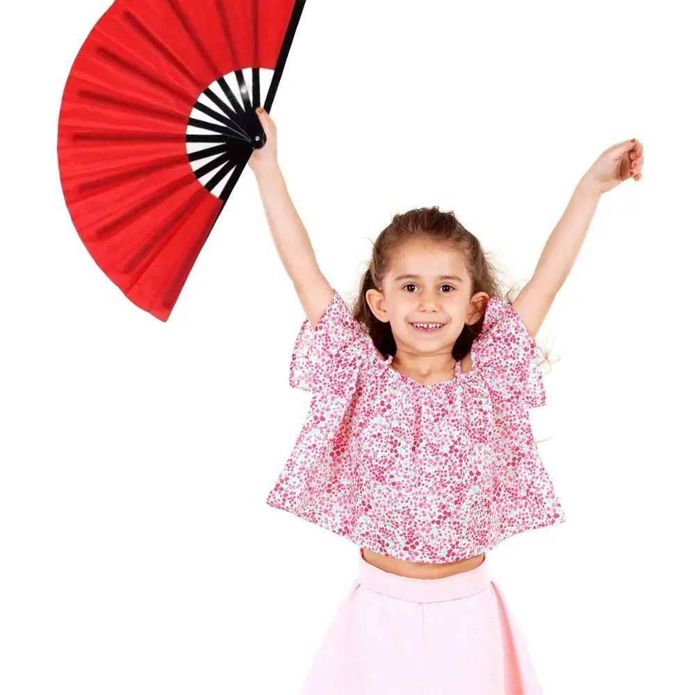 28/34cm Chinoiserie Gift Chinese Tai Chi Kung Fu Fan Yoga Fan Plastic Bone Fan Folding Stage Fan
