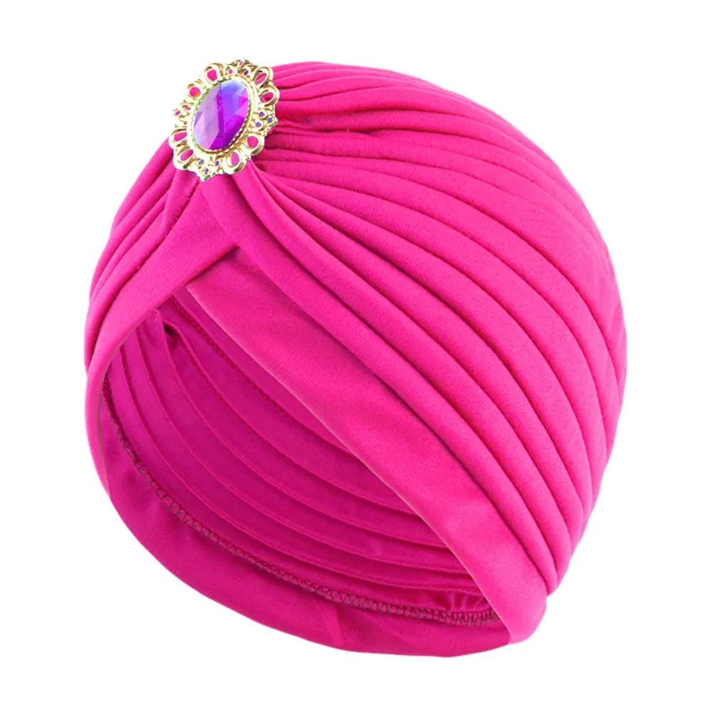 New Women Beads Knot Twist Turban Headbands Cap Instant Hijab With Cap Headwear Casual Streetwear Female Muslim Indian Hat
